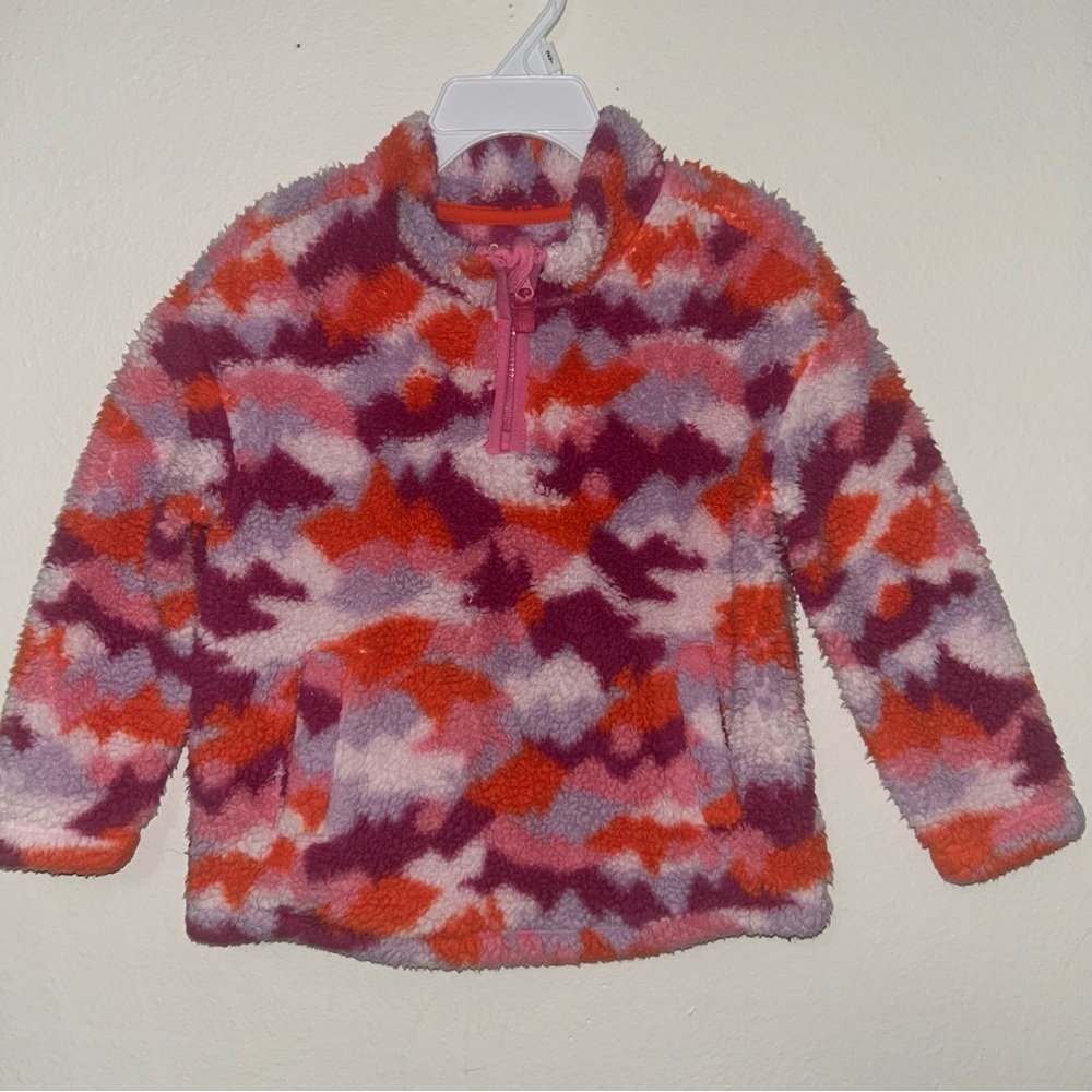 3/$12 Cat and Jack Sherpa Quarter Zip Pull Over Sweater Toddler Girl Size 3T